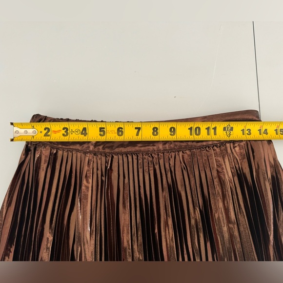 Brown Flowy Skirt size S Stretch Waist Band Loveriche Spring - Picture 4 of 7